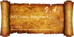 Váradi Adalbert névjegykártya