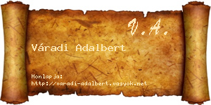 Váradi Adalbert névjegykártya